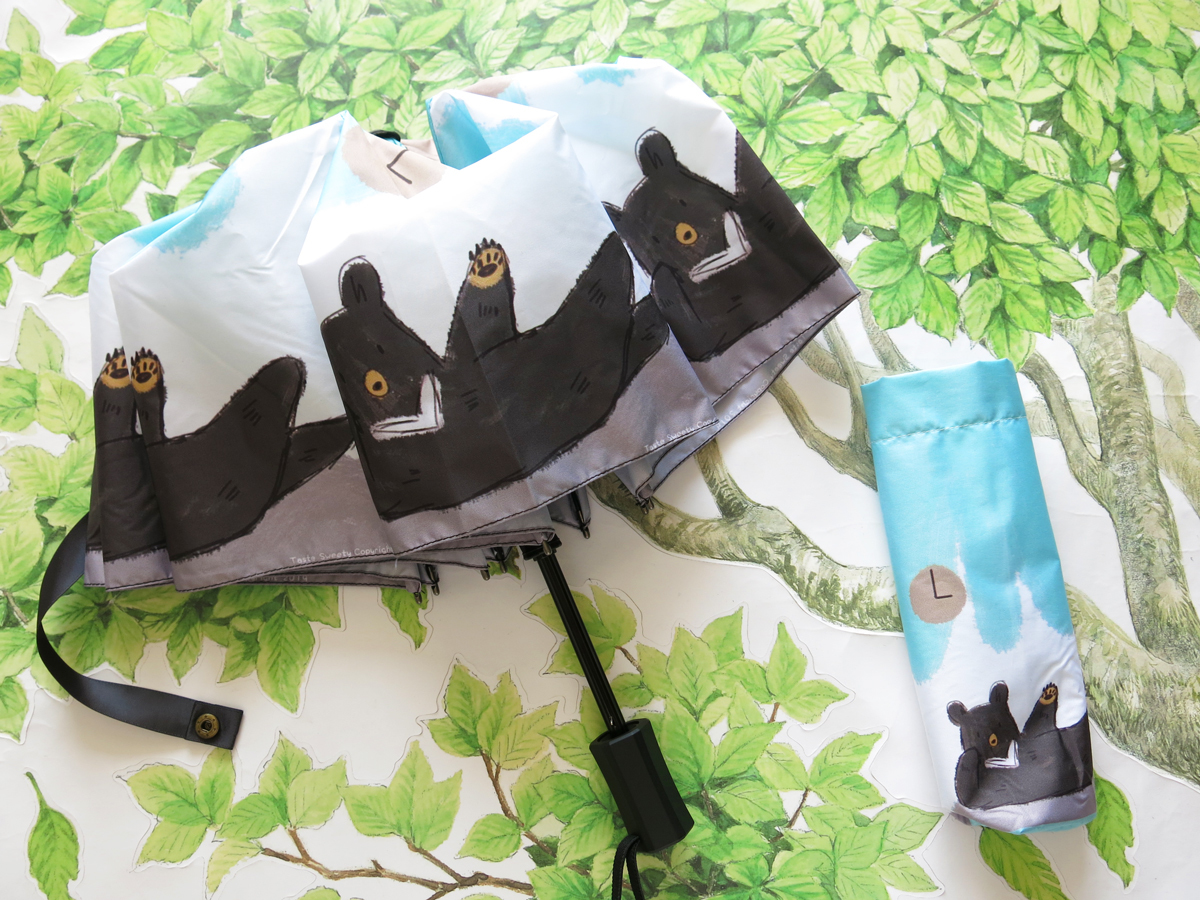 天空藍瑜珈熊晴雨三折傘