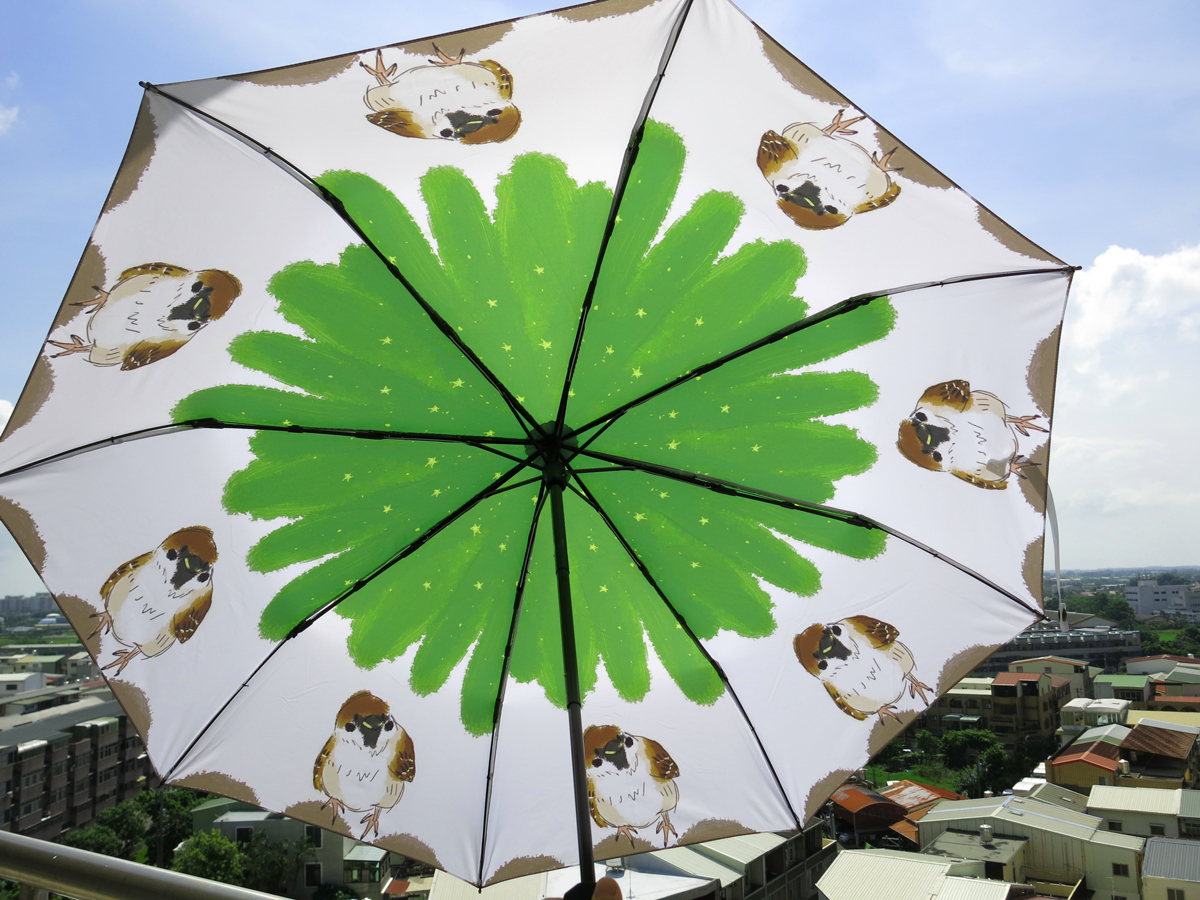 星點酪梨綠麻雀晴雨三折傘