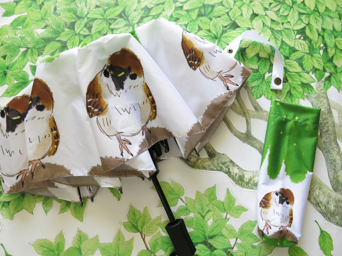 星點酪梨綠麻雀晴雨三折傘