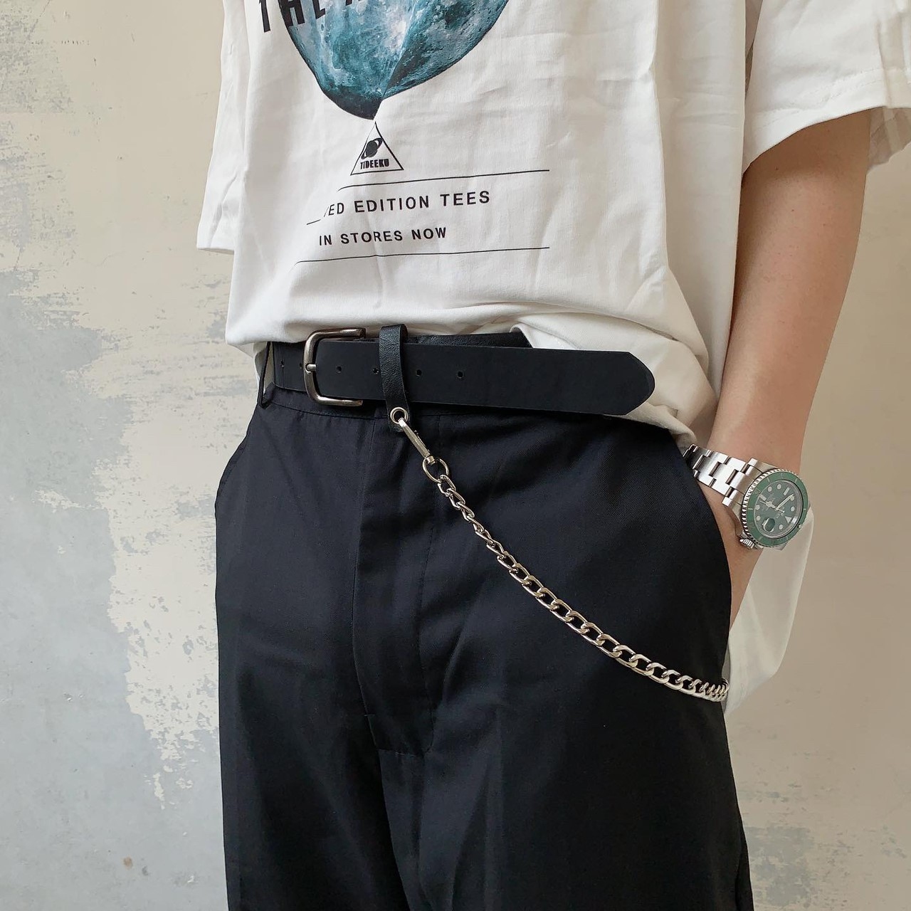 韓國 金屬褲鏈皮帶 腰帶