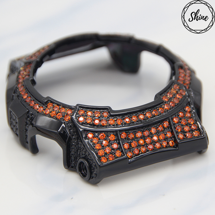 GA-110 客製 黑X橙閃石金屬錶殼