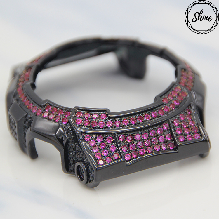 GA-110 客製 黑X粉閃石金屬錶殼