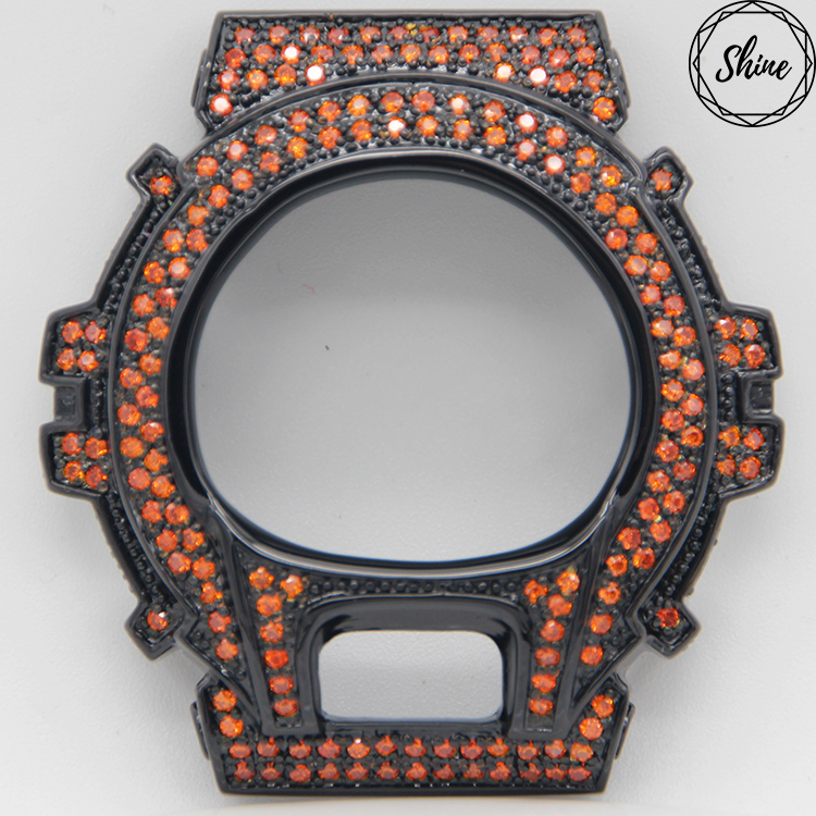 DW-6900 客製 黑X橙閃石金屬錶殼