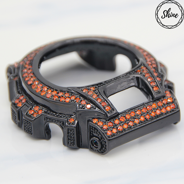 DW-6900 客製 黑X橙閃石金屬錶殼