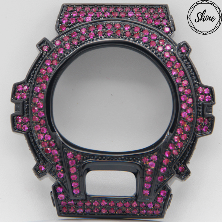 DW-6900 客製 黑X粉閃石金屬錶殼