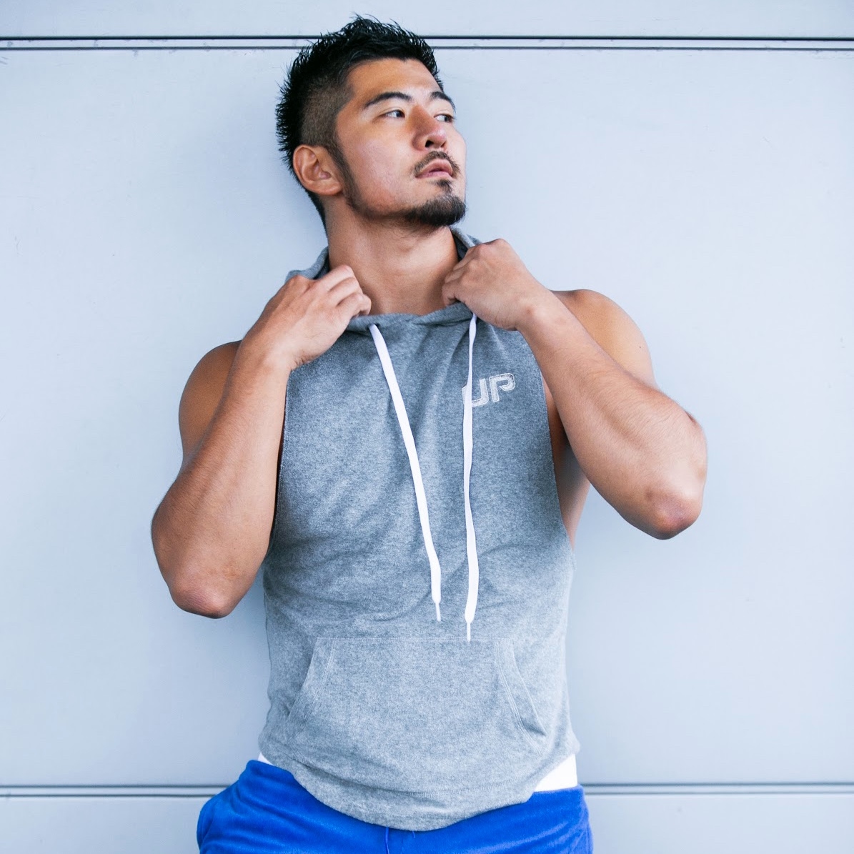 Taoru Hood 毛巾布連帽背心 運動灰