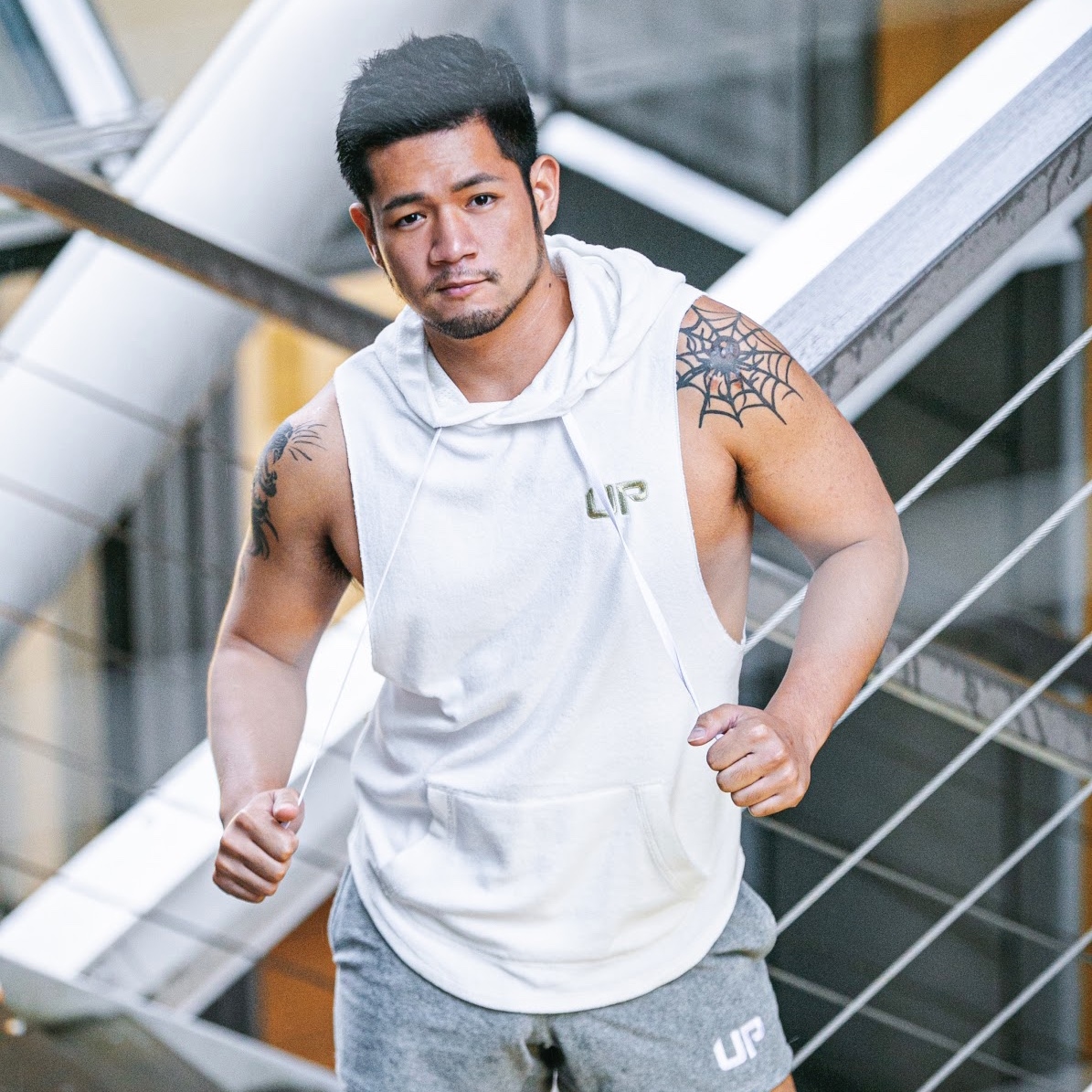 Taoru Hood 毛巾布連帽背心 米白色