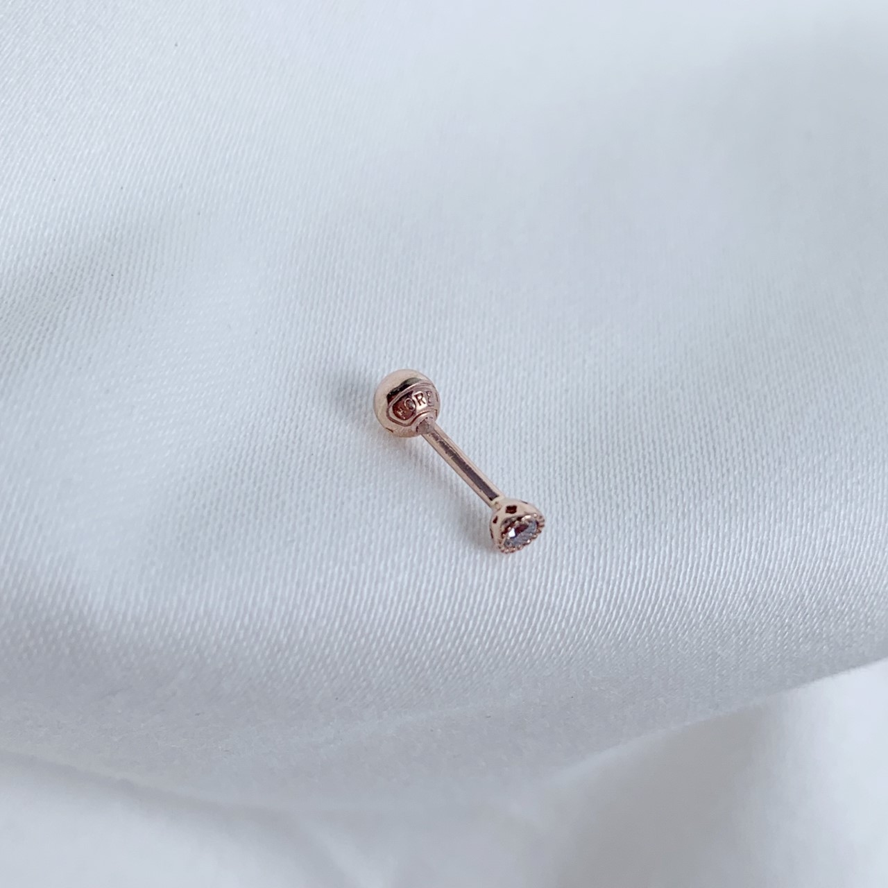 14k迷你蛋糕鋯石轉珠耳環