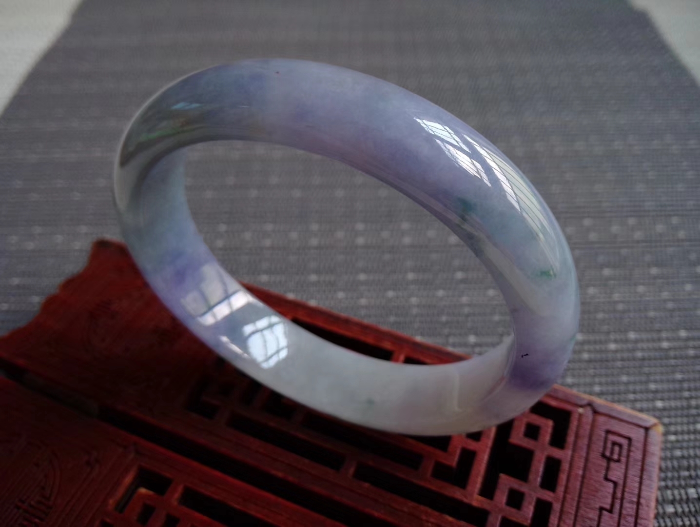 【已結緣】7172617 冰糯種紫羅蘭飄花貴妃手鐲 52.7mm