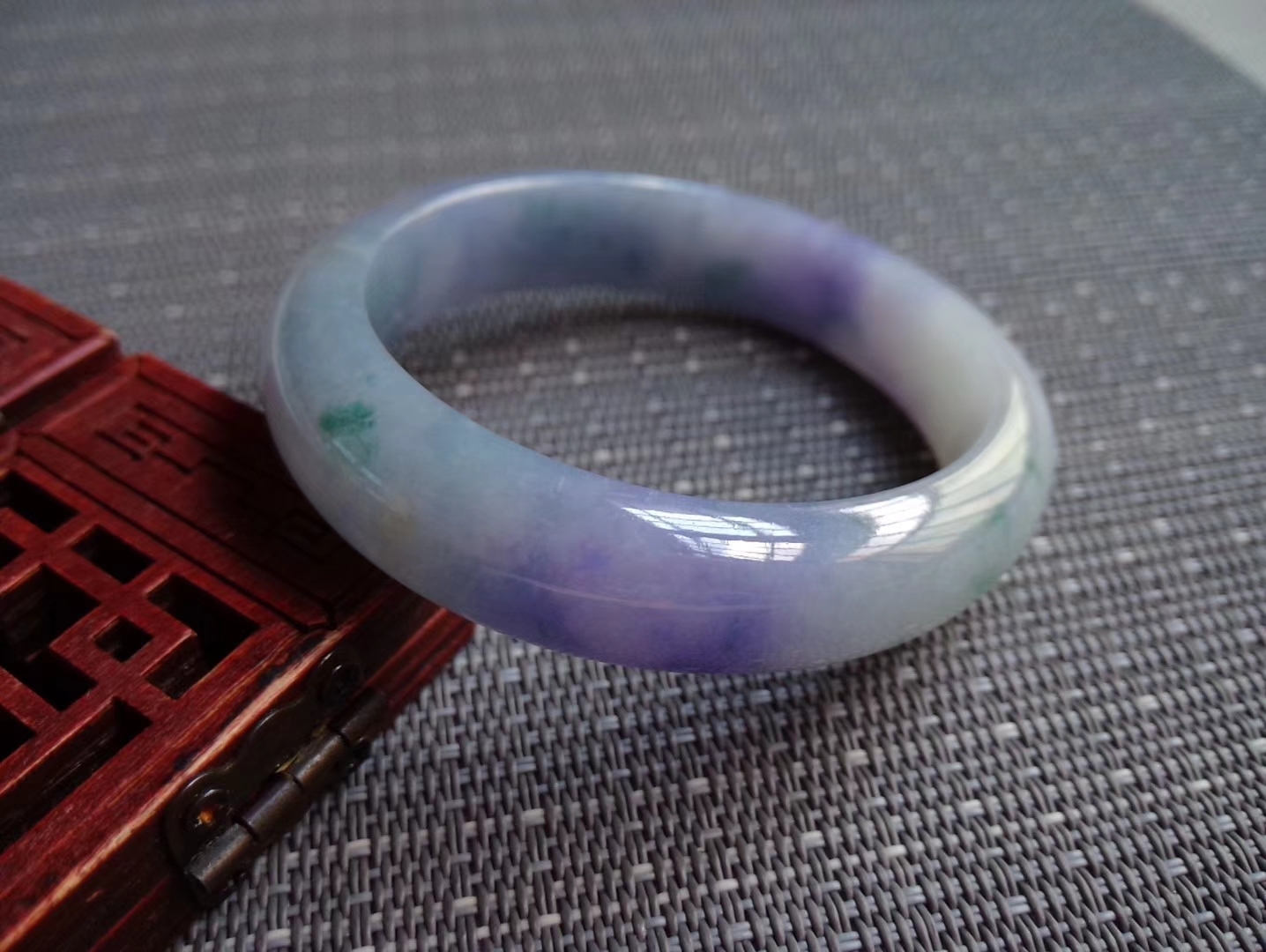 【已結緣】7172617 冰糯種紫羅蘭飄花貴妃手鐲 52.7mm