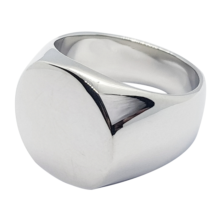 白鋼戒指，男士戒指 亮面銀色俐落圓形造型；推薦刻字款（8150銀色）