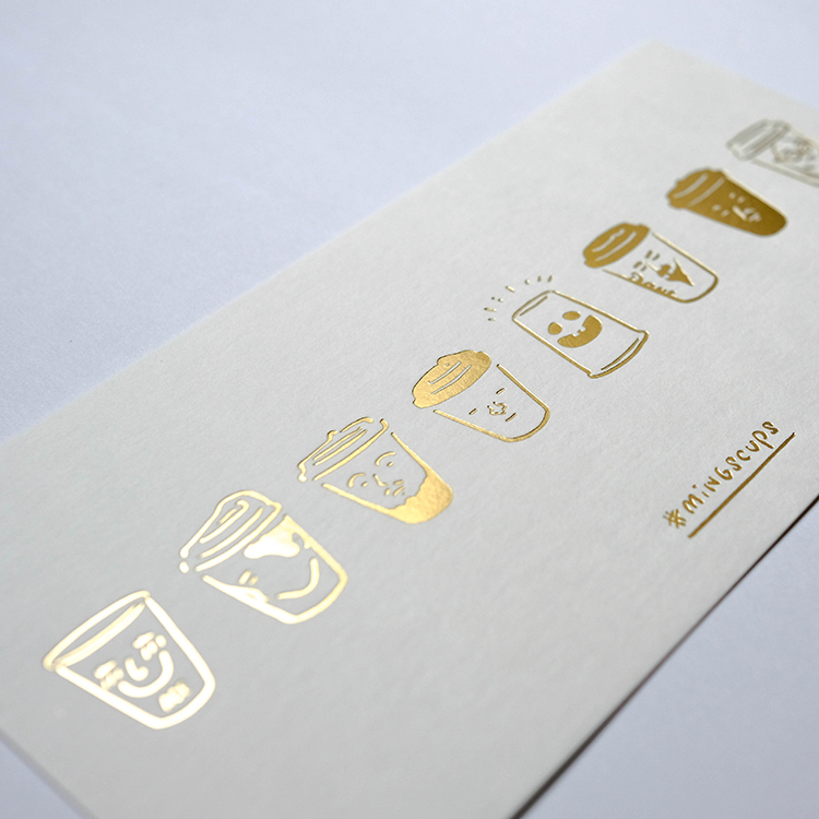 「MINGSCUPS」杯子明信片 - 燙金