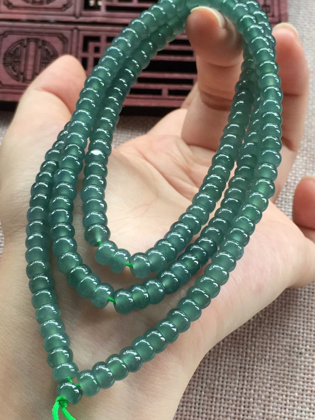 718625 冰藍水算盤珠鍊 (5.8mm直徑)