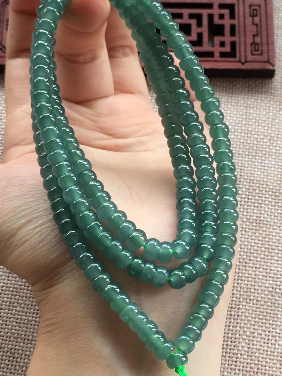 718625 冰藍水算盤珠鍊 (5.8mm直徑)