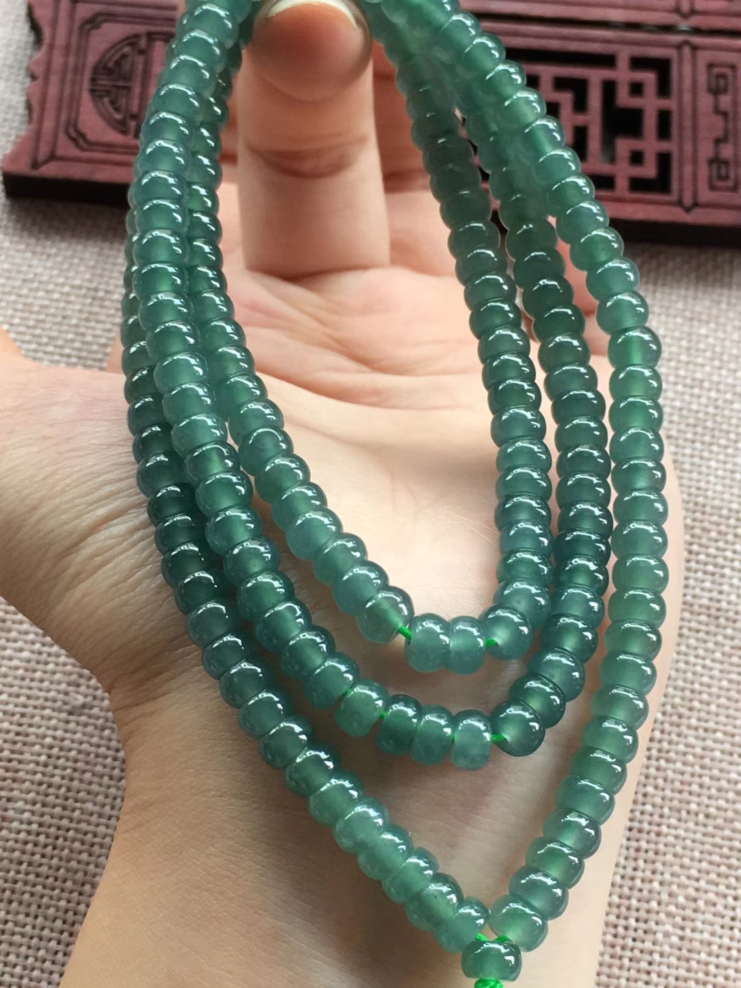 冰藍水算盤珠鍊 (5.8mm直徑), 天然翡翠A玉, 緬甸玉, Jade, Jadeite