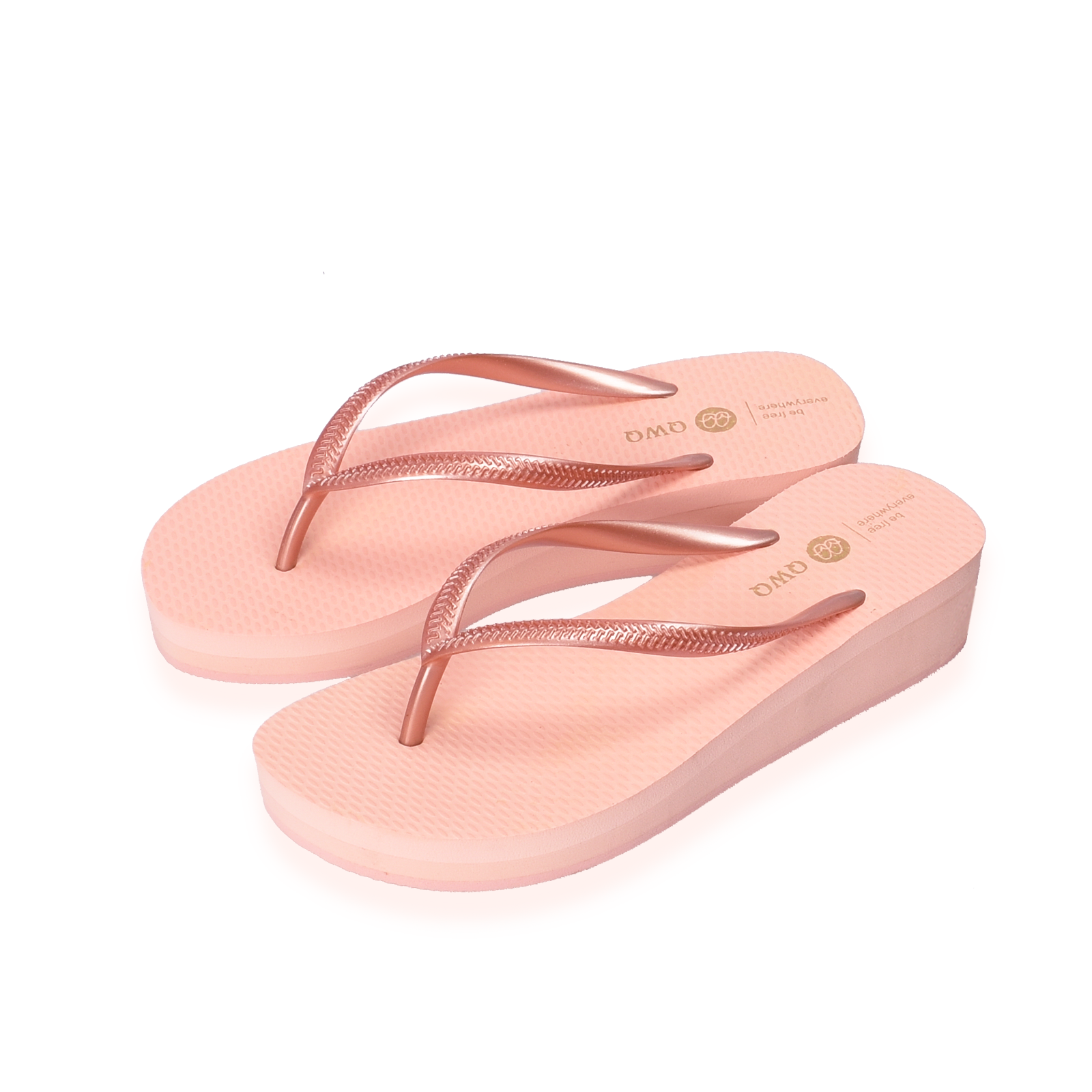 經典厚底 小厚底3cm 原創經典 粉金色