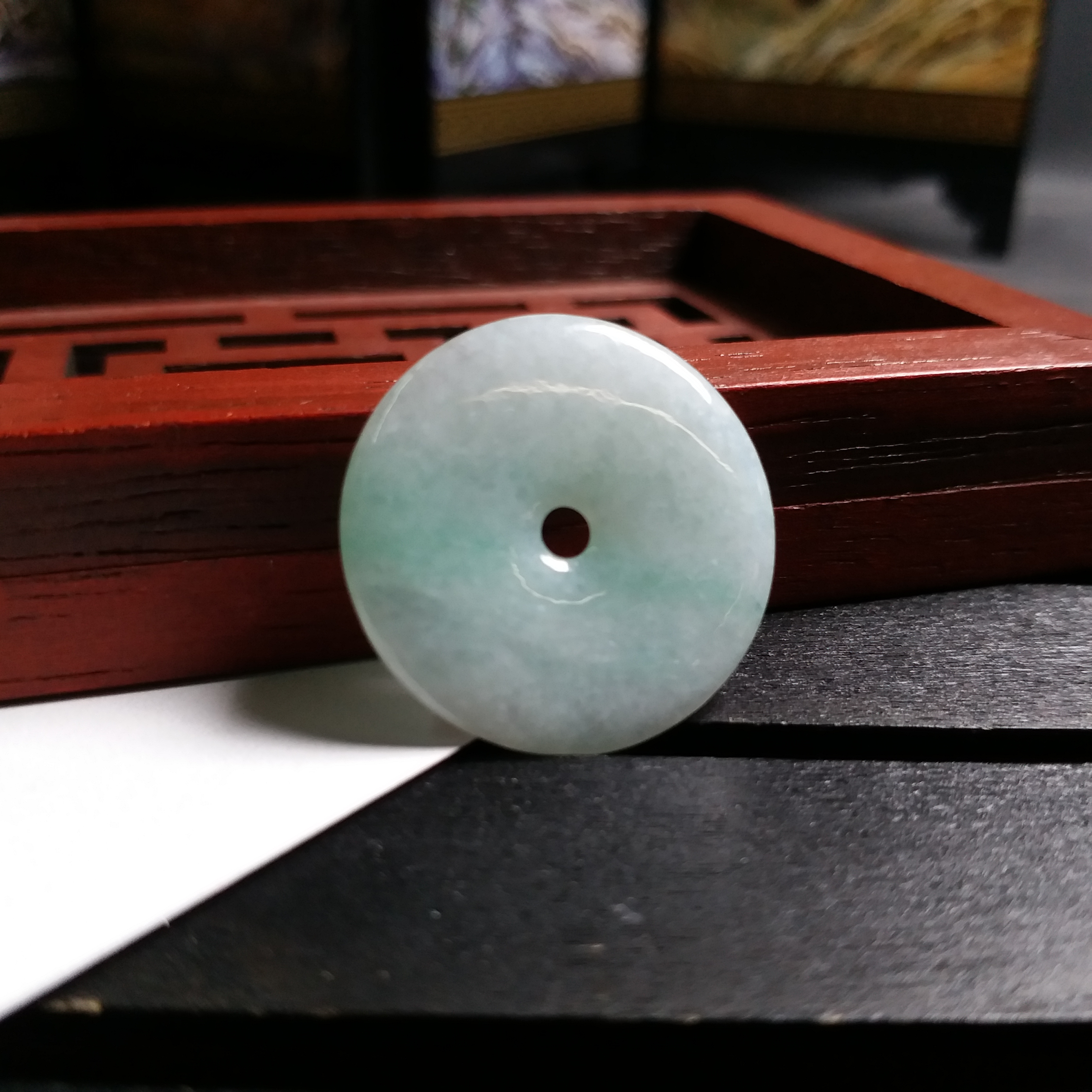 J1325 冰糯淺綠平安扣 (23.2mm直徑)