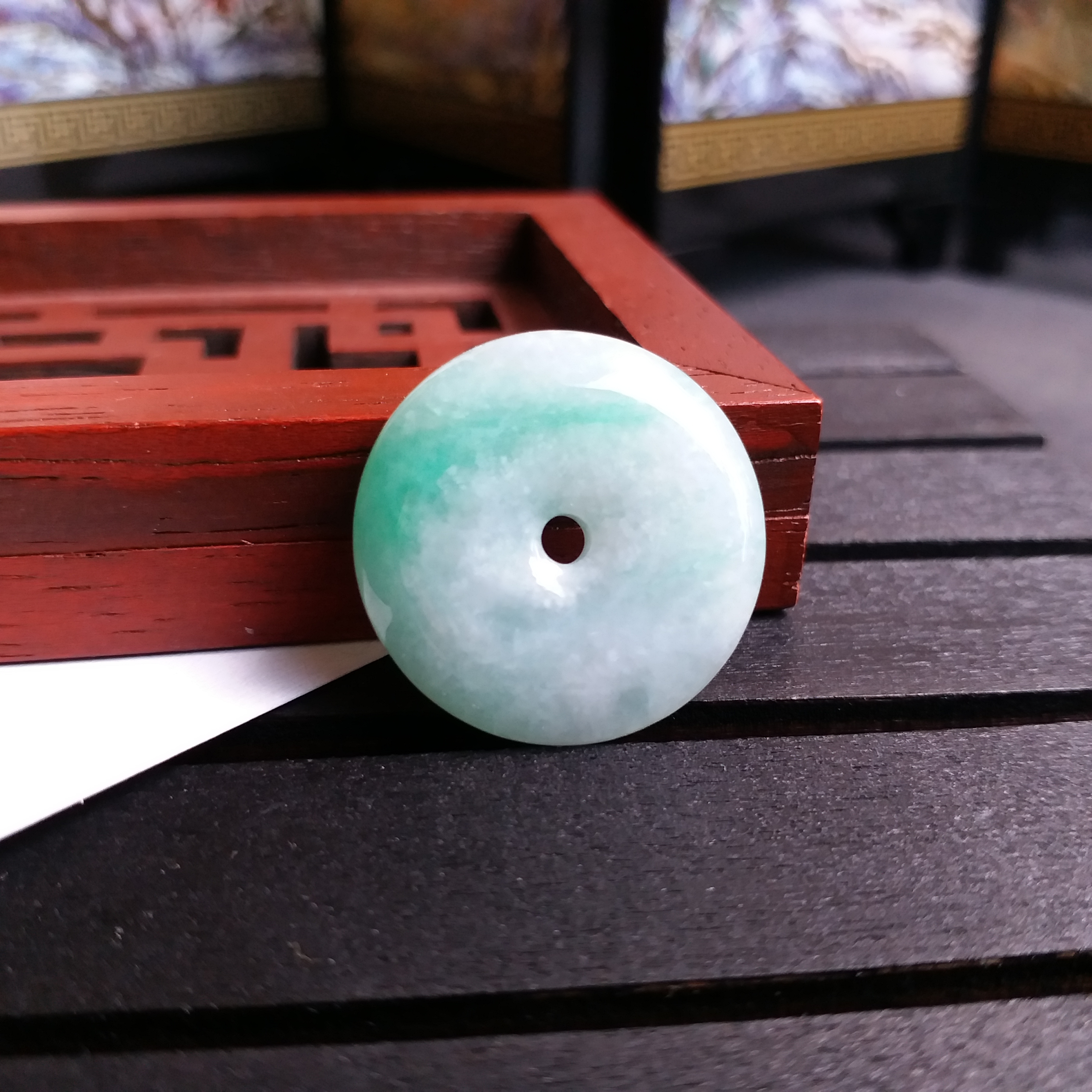 J1331 冰糯淺綠平安扣 (23.1mm直徑)