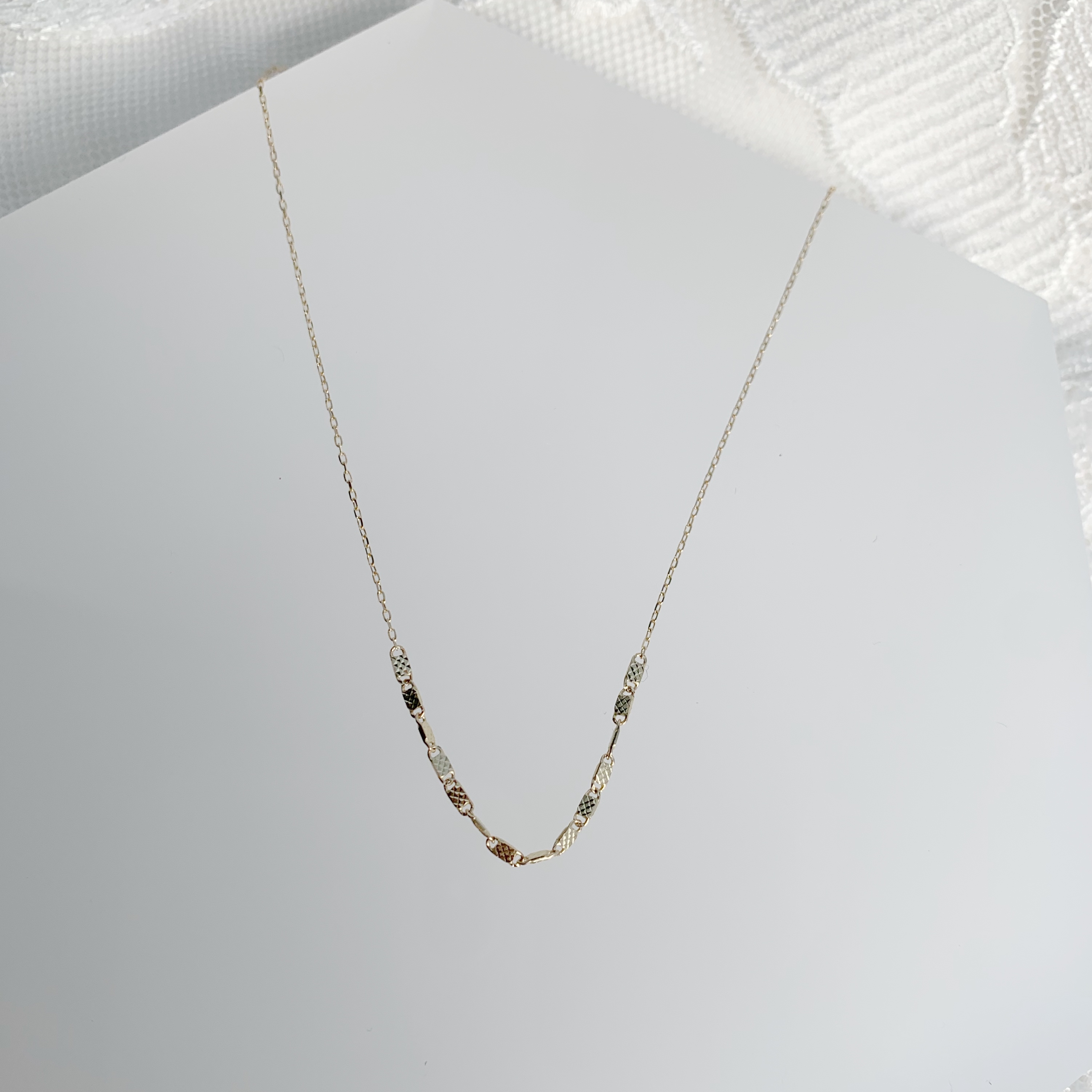 14k純金 片片鎖骨鍊