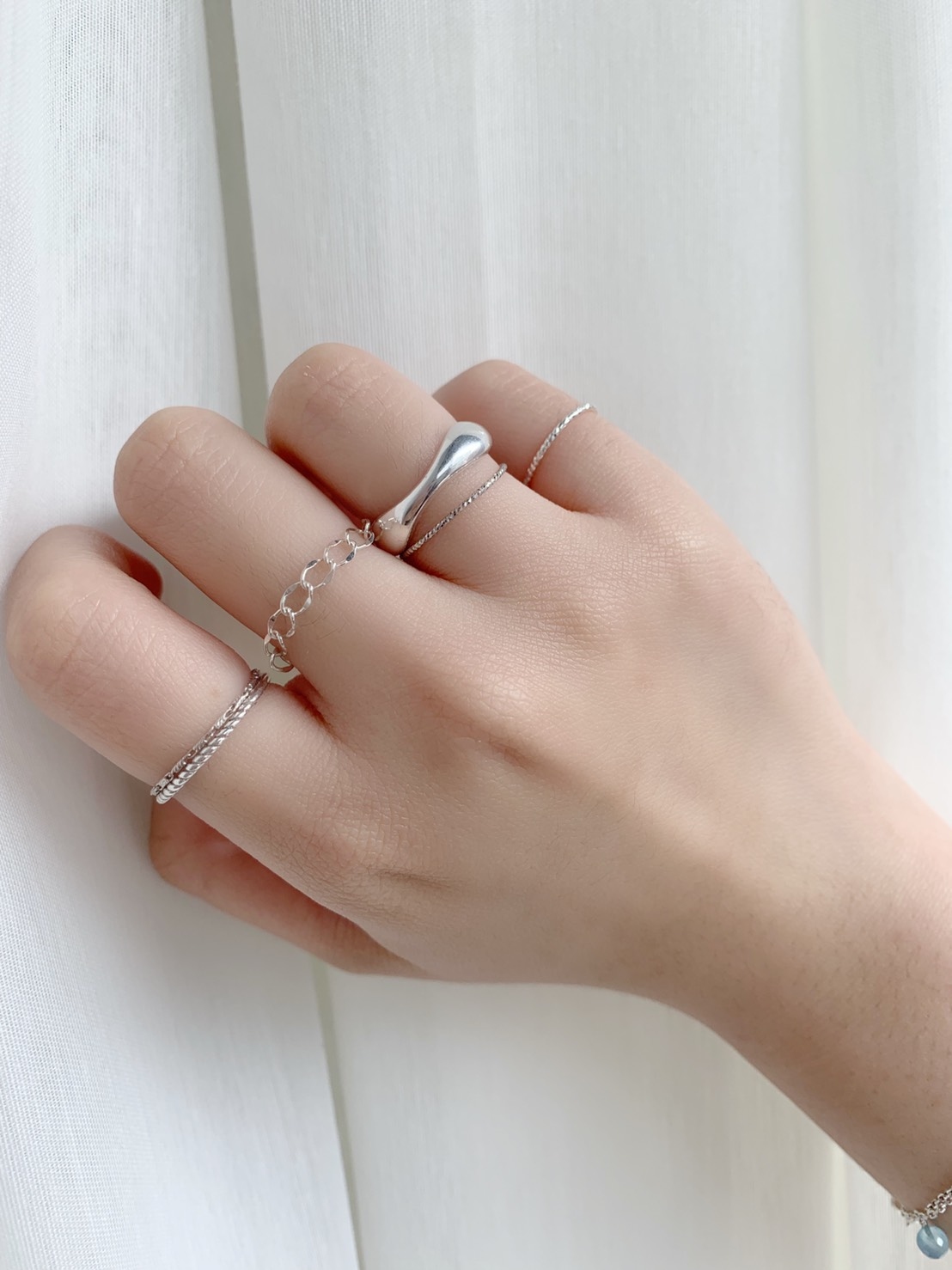 簍空純銀鍊戒-銀