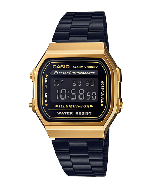 萬年鐘錶 - 卡西歐  CASIO 復古金錶 電子錶  A168WEGB-1B 錶徑 38.6 MM