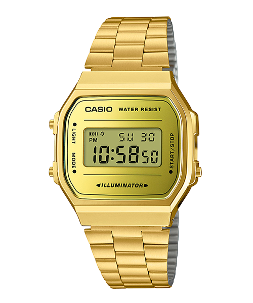 萬年鐘錶 - 卡西歐  CASIO 復古金錶 電子錶  A168WEGM-9  錶徑 38.6 MM