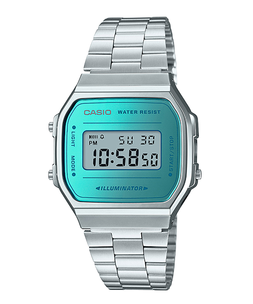 萬年鐘錶 - 卡西歐  CASIO 復古金錶 電子錶  A168WEM-2  錶徑 38.6 MM