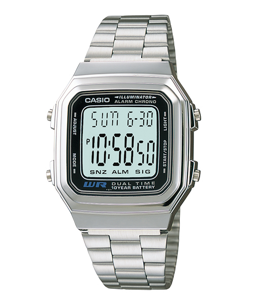 萬年鐘錶 - 卡西歐  CASIO 復古金錶 電子錶   A178WA-1A  錶徑 41.2 MM