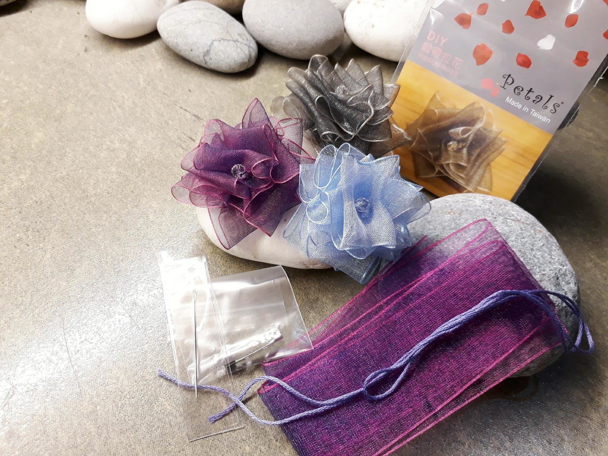 DIY水晶玫瑰胸花材料包/8色拉花