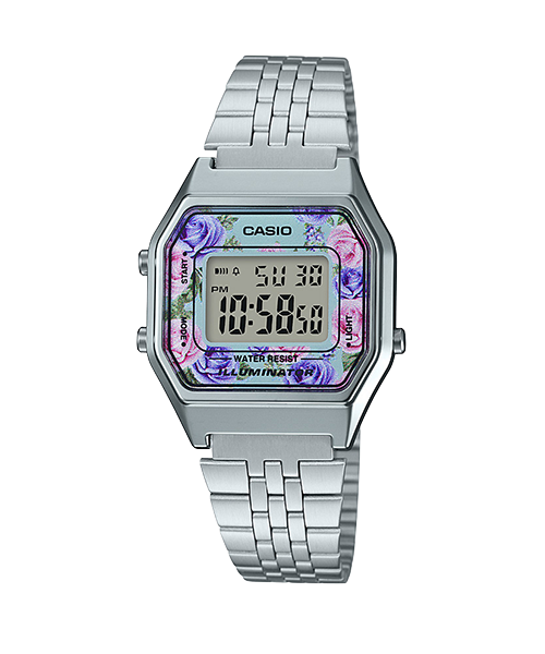 萬年鐘錶 - 卡西歐  CASIO 復古金錶 電子錶  小花系列女錶  LA680WA-2C  錶徑 33.5MM