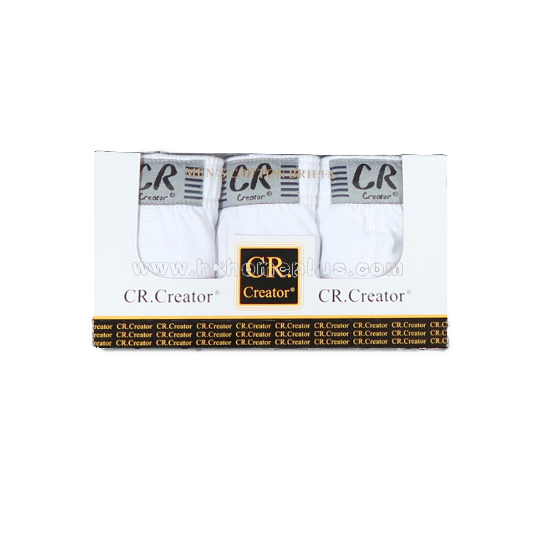 3條/盒 CR: 男裝淨色三角褲 (M-XXL碼)