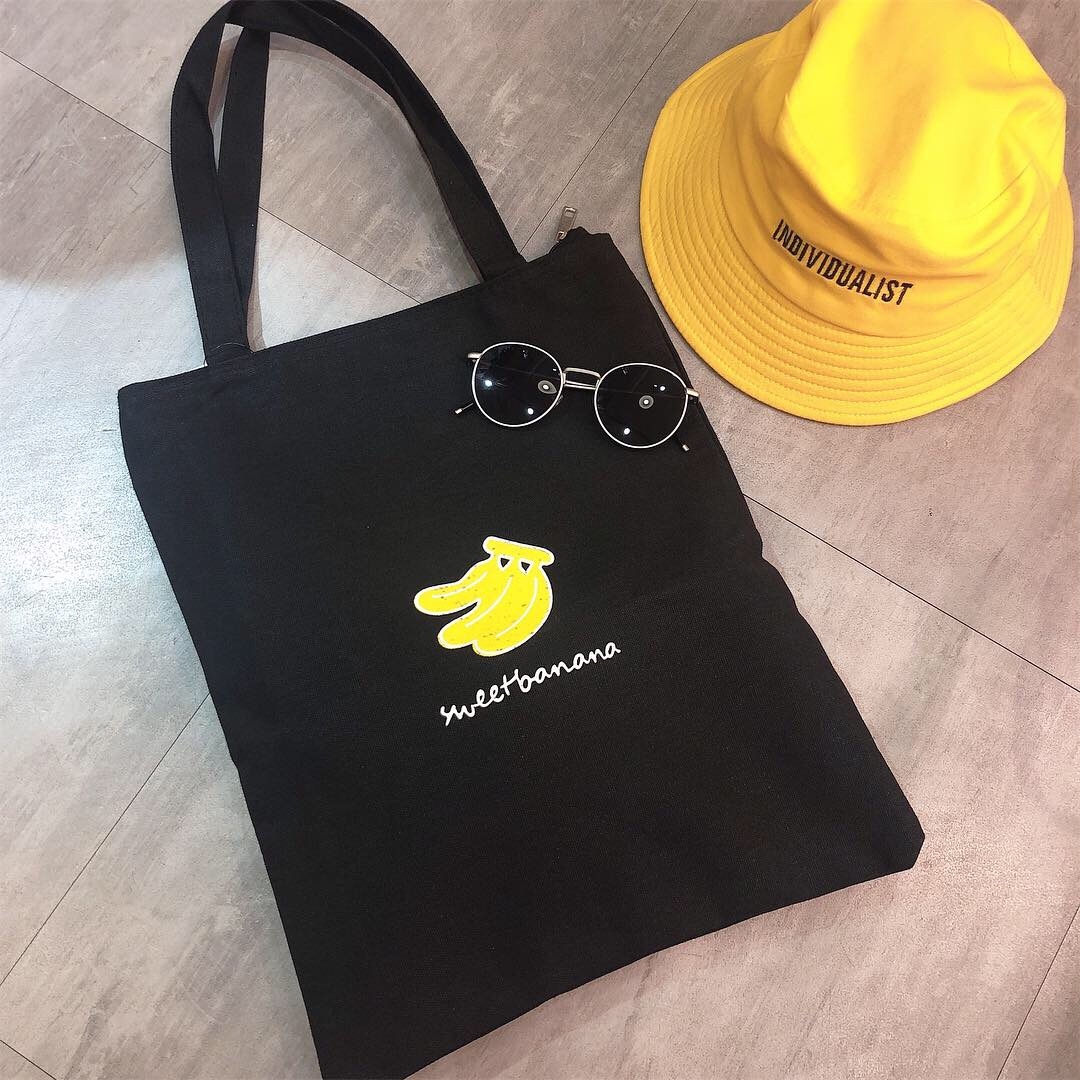 水果系列帆布購物包/黑色兩款