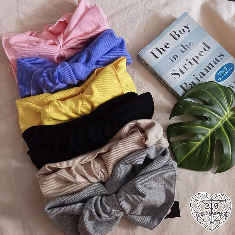 韓國棉質超大啾啾棉質寬髮帶