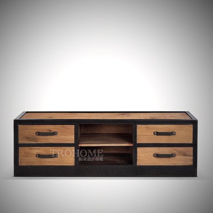 可訂製-實木鐵件電視櫃