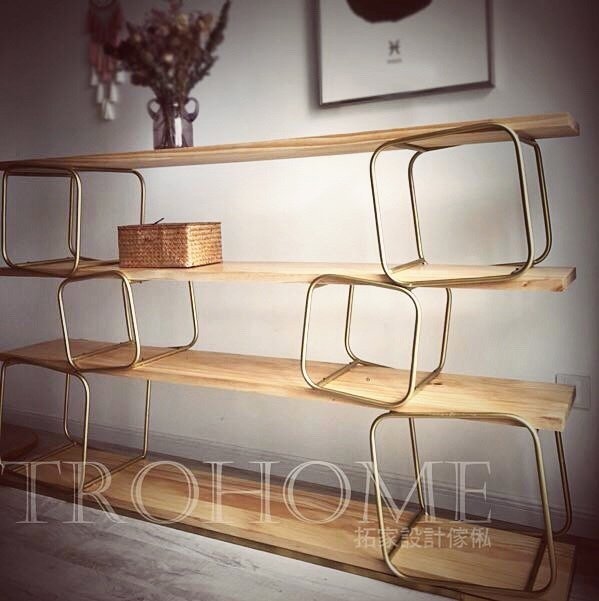 可訂製 傾斜方框實木大層架