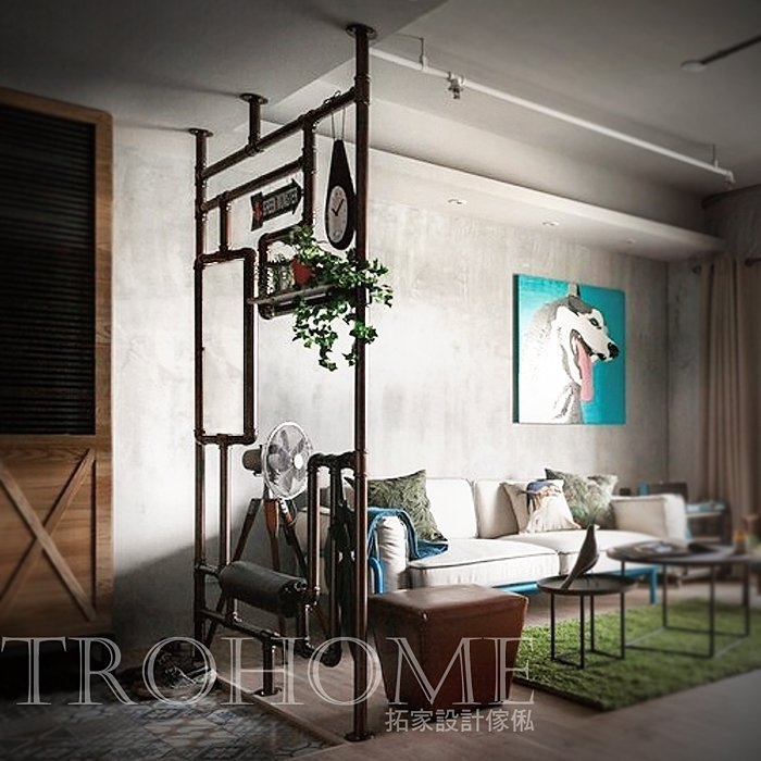 可訂製 水管實木屏風櫃