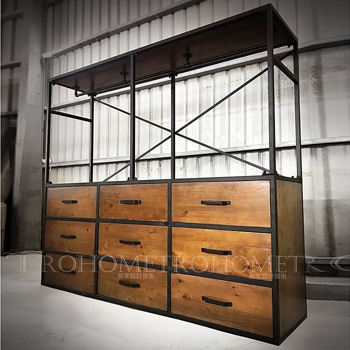 可訂製-多抽屜水管吊桿衣櫃