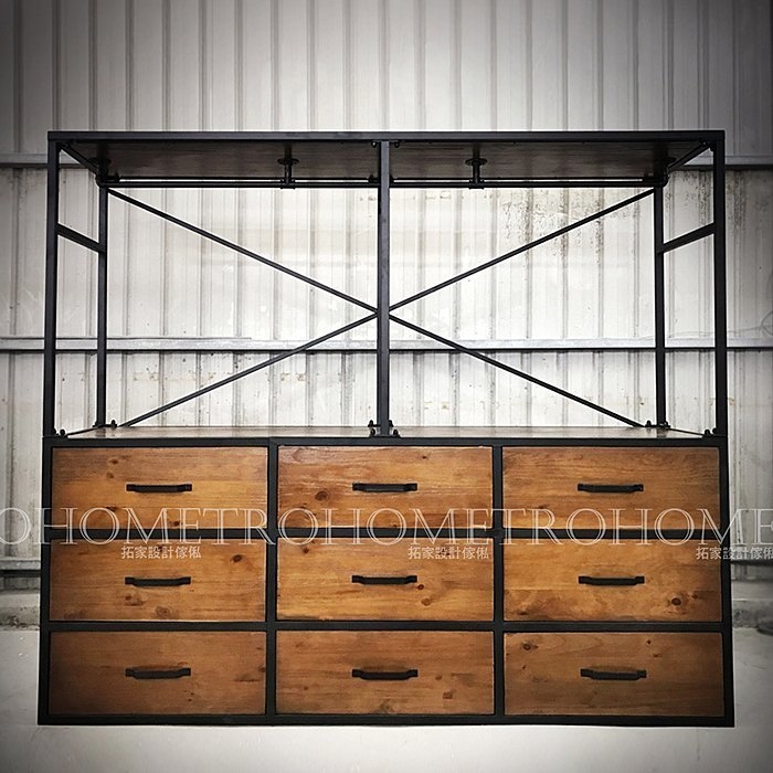 可訂製-多抽屜水管吊桿衣櫃