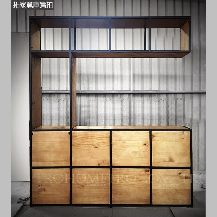 可訂製-多格實木中空壁櫃