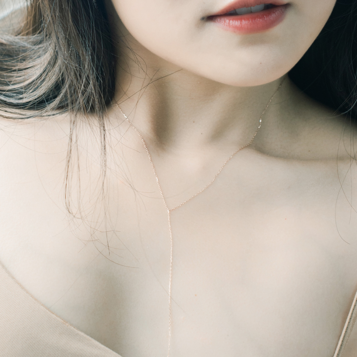 14k 簡約奶溝細鍊