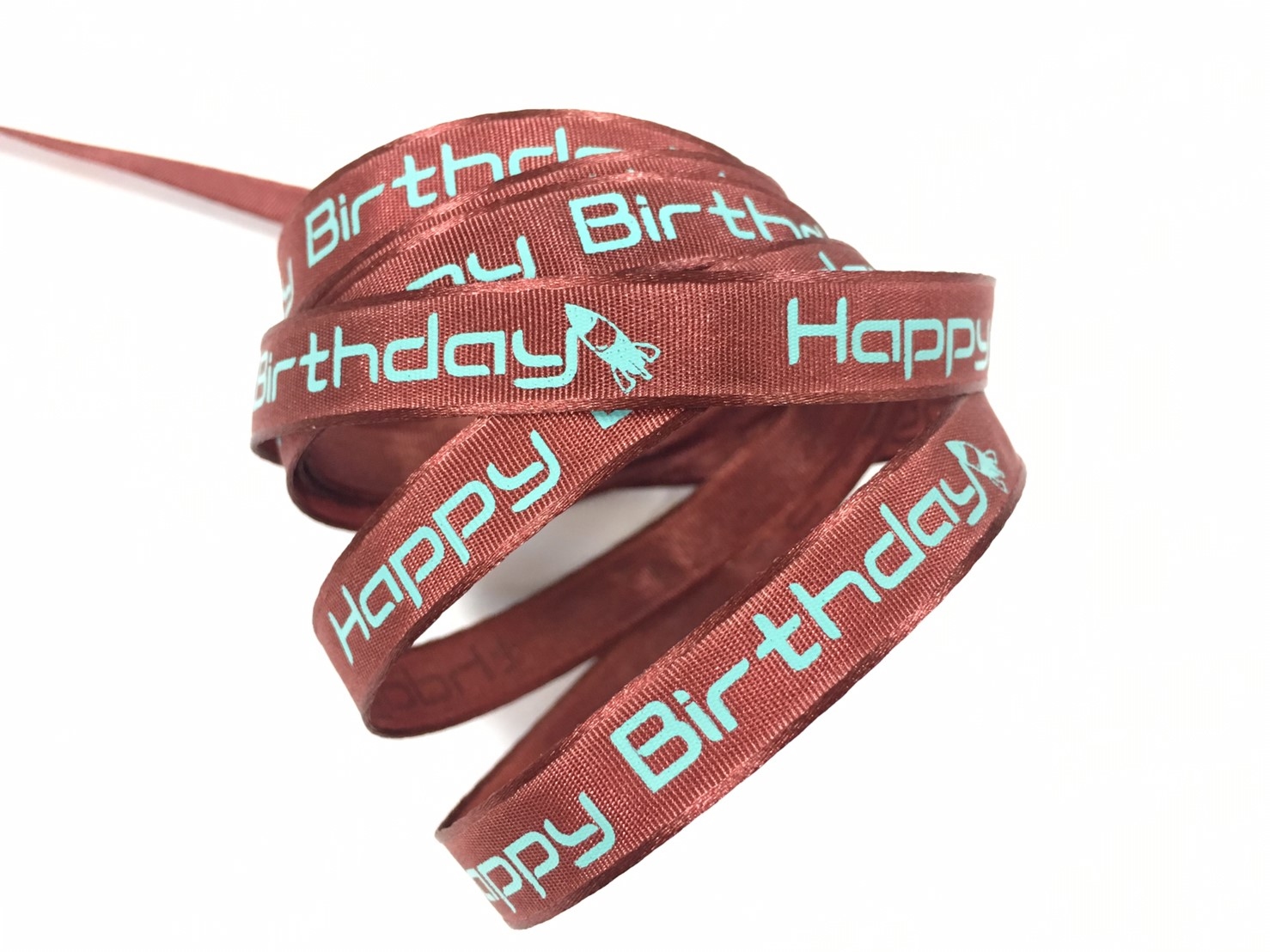 火箭Happy Birthday/緞邊平織/10mm