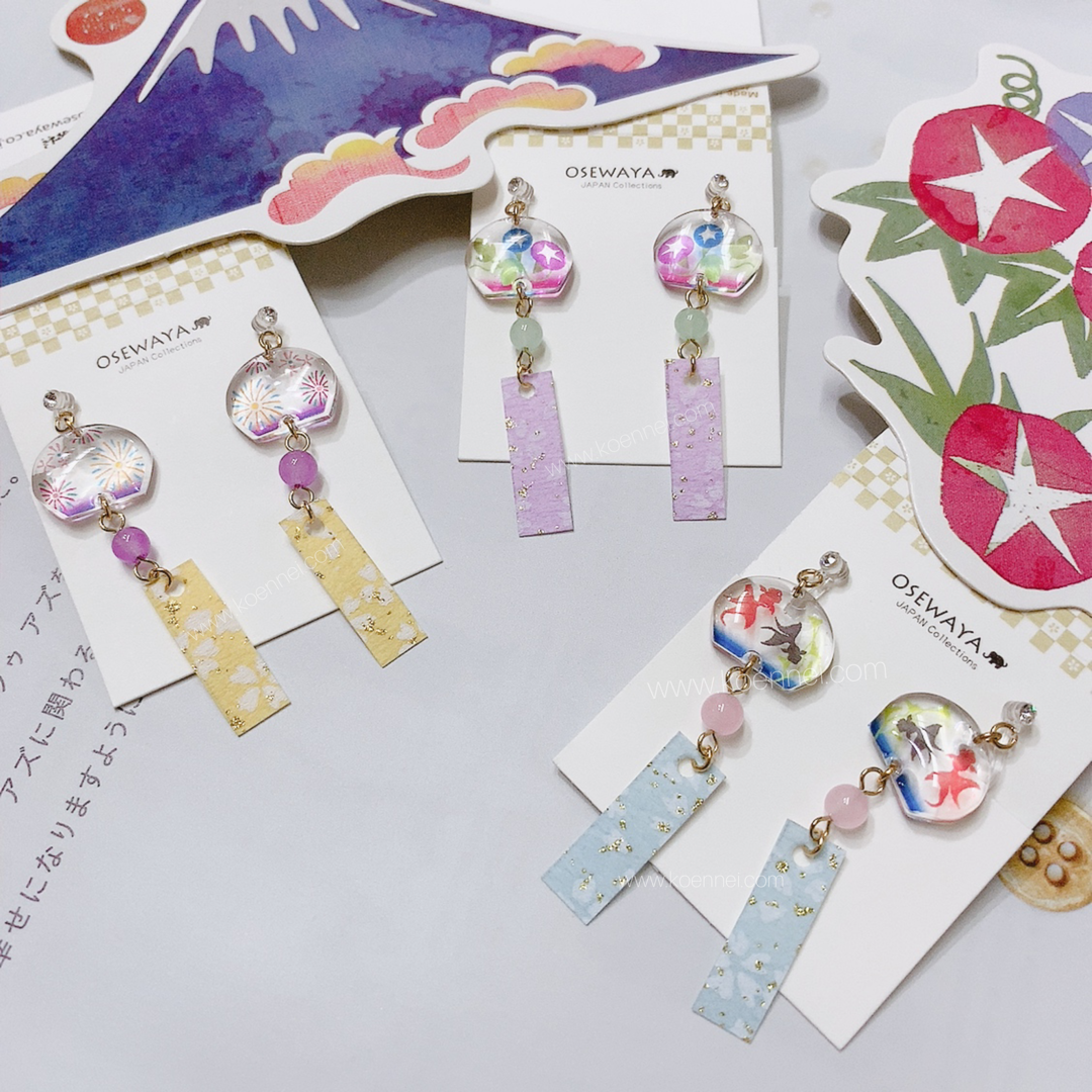 [日本制]風鈴耳夾耳環