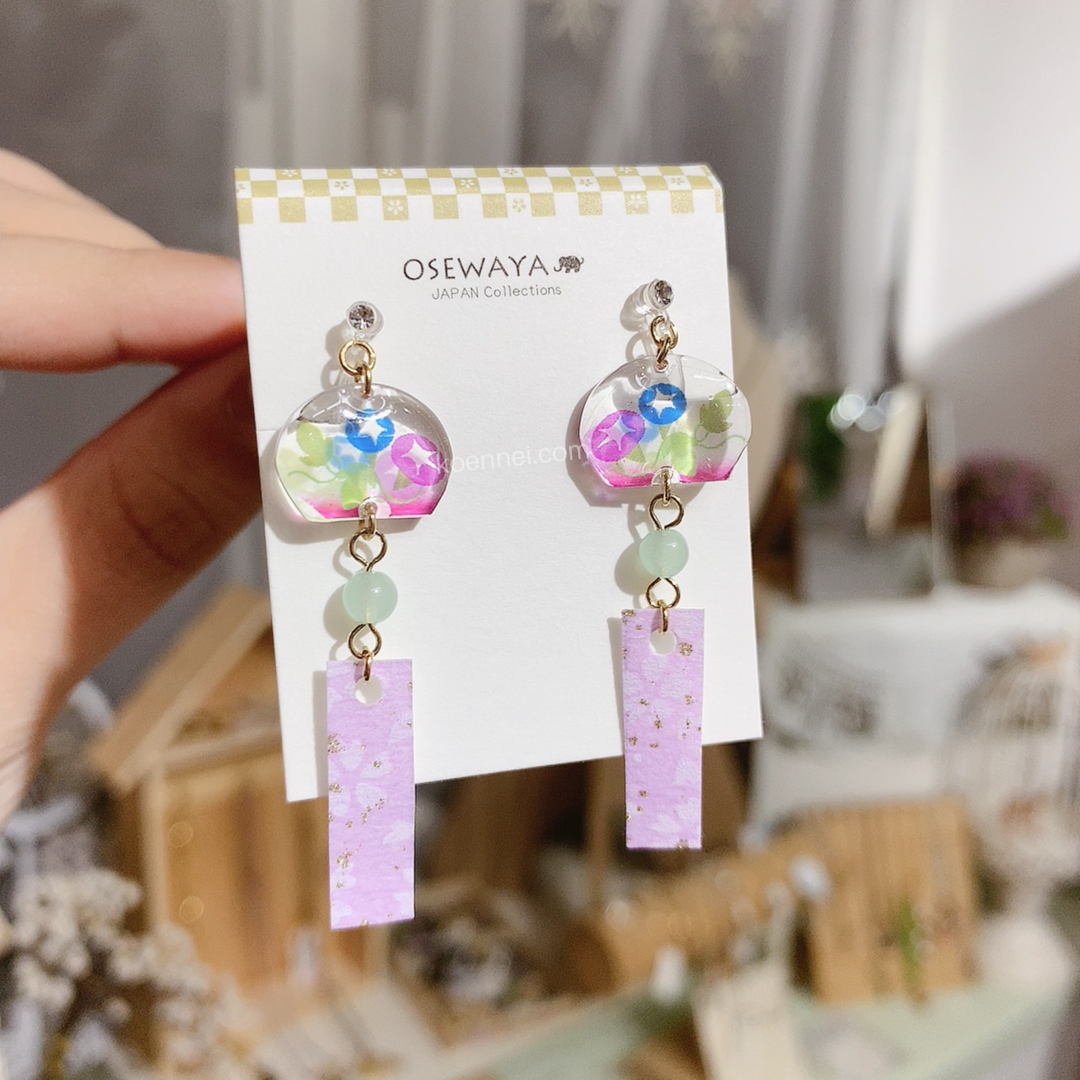 [日本制]風鈴耳夾耳環