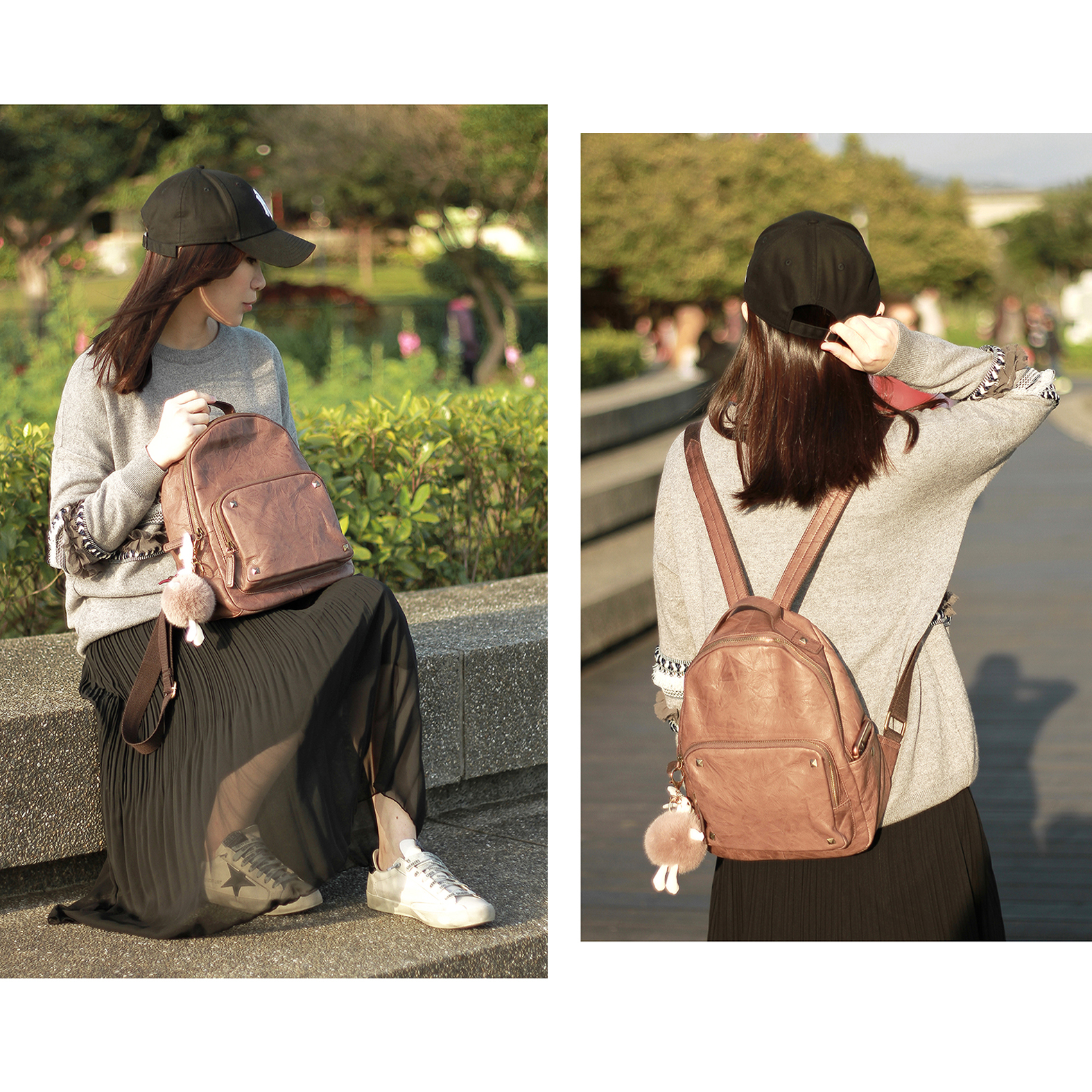 DAAD 復古牛皮鉚釘包