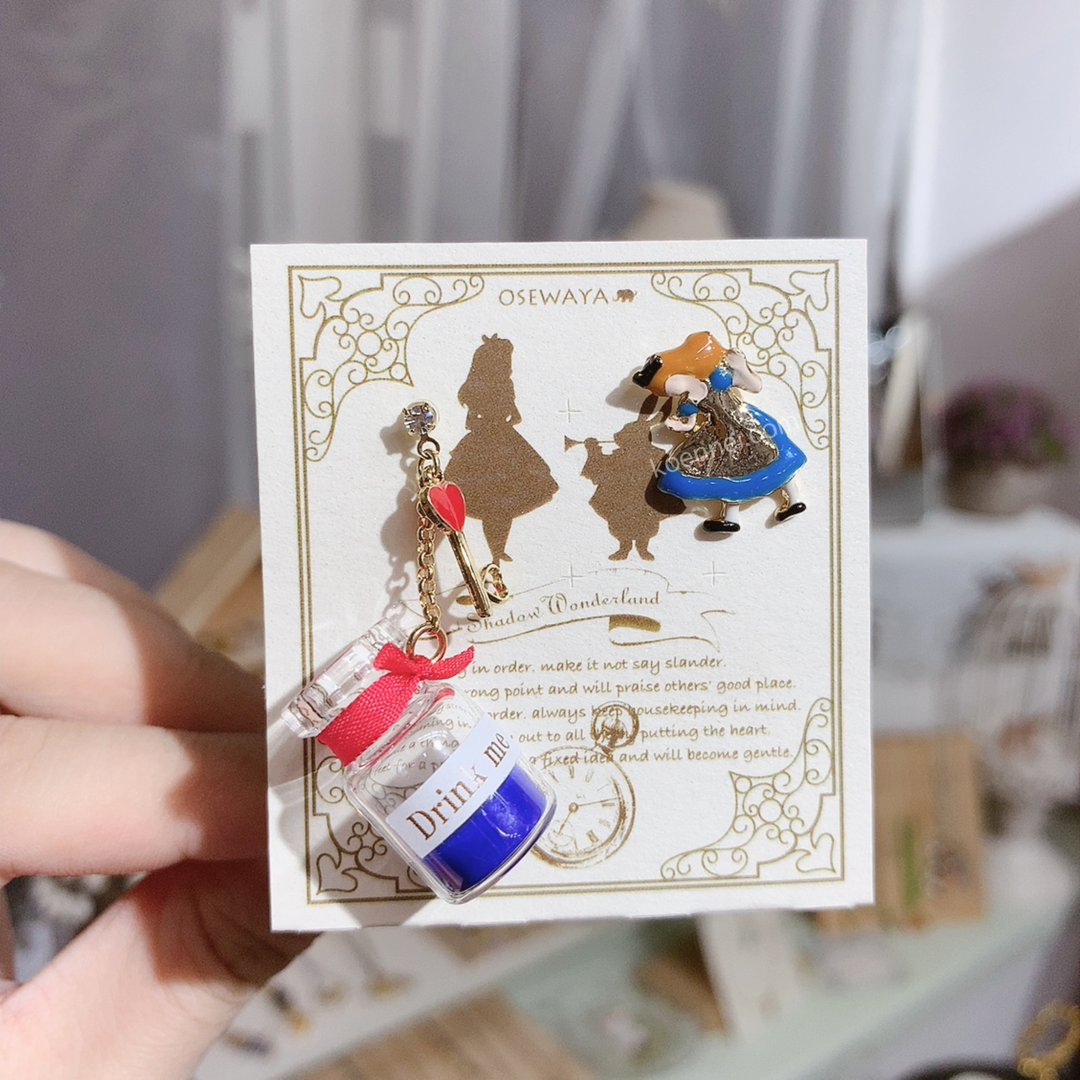 [日本制] 愛麗絲&Drink耳環