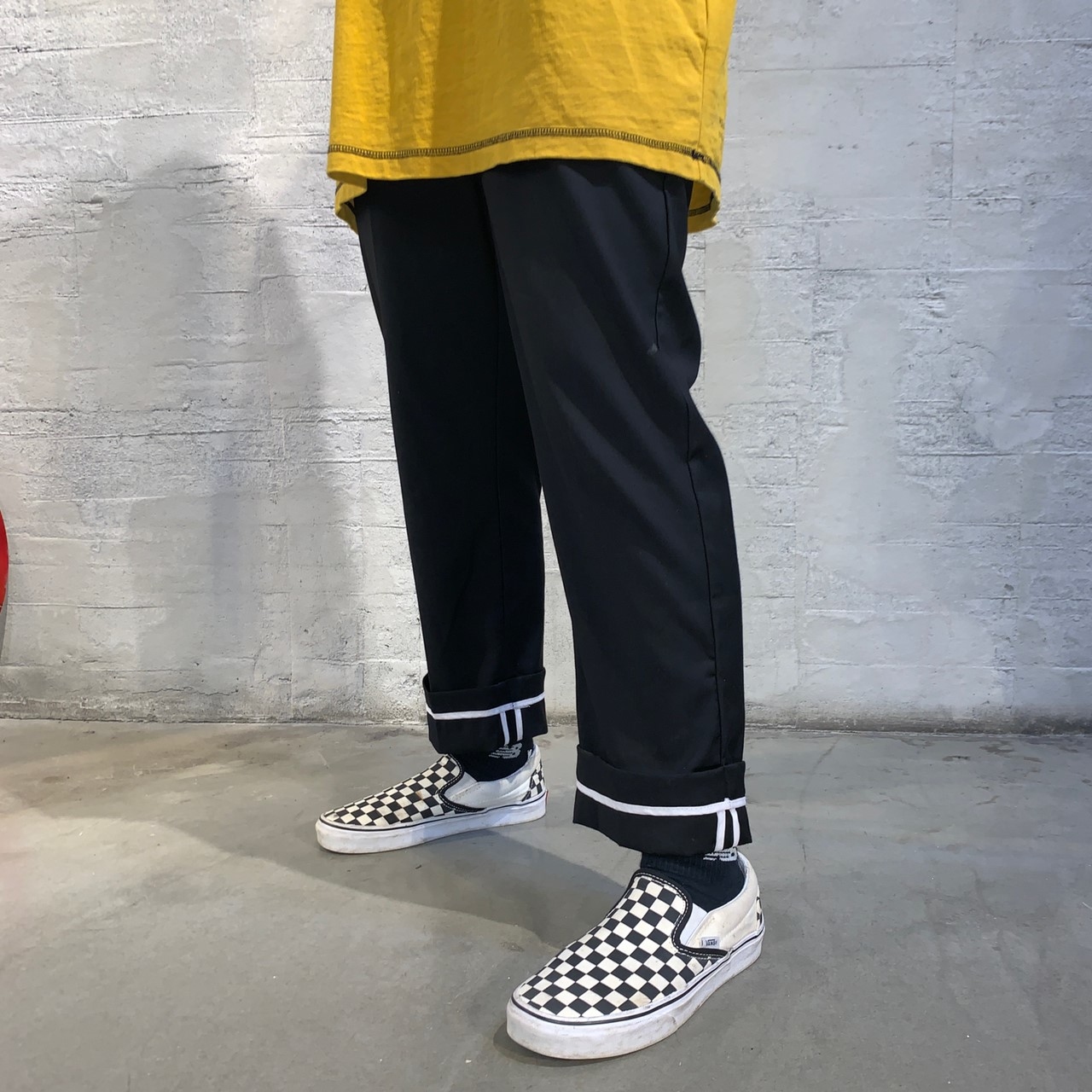 韓國反折白線西裝褲