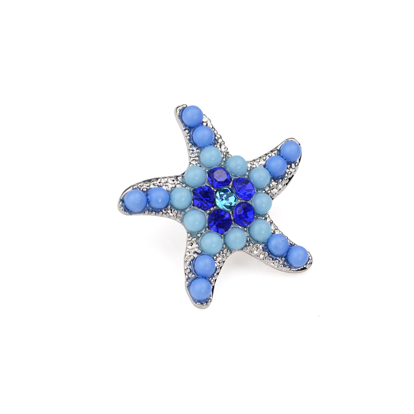 【鞋釦】百變風格 波西米亞系列 海洋之星款 (一組兩顆)－藍／銀