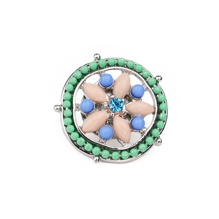 【鞋釦】百變風格 波西米亞系列 瑩之綠輪款 (一組兩顆)－綠／銀