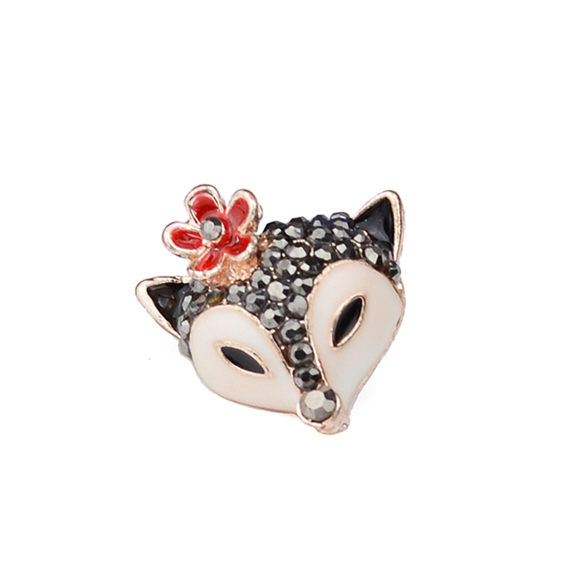 【鞋釦】百變風格 立體造型系列 黑鑽狐狸款 (一組兩顆)