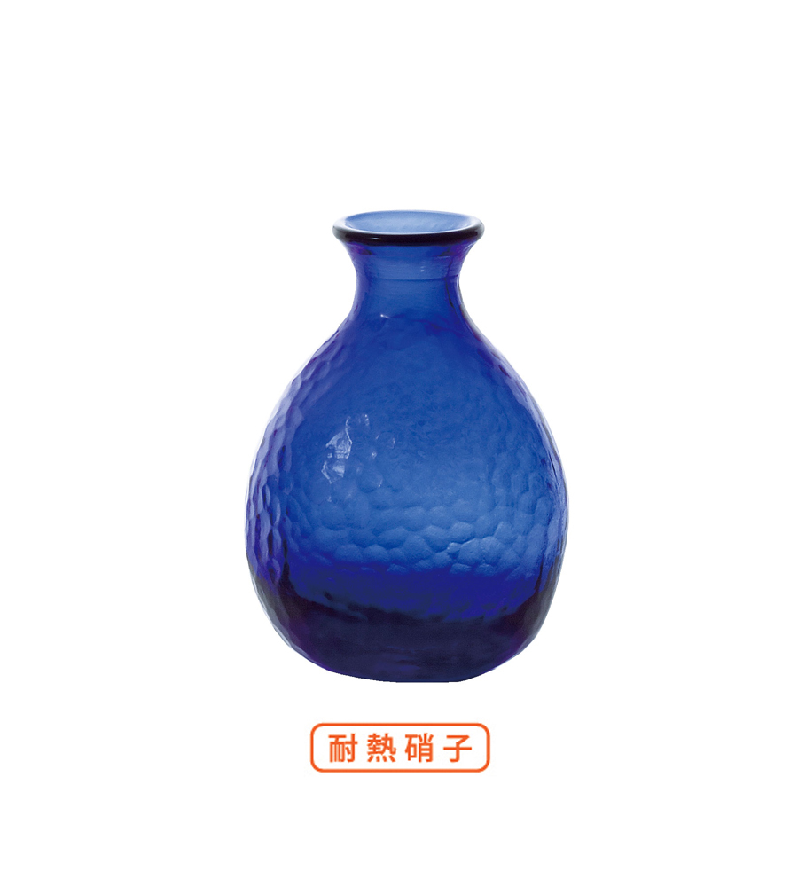 日本津輕 手作藍色耐熱清酒壺-190ml/1入